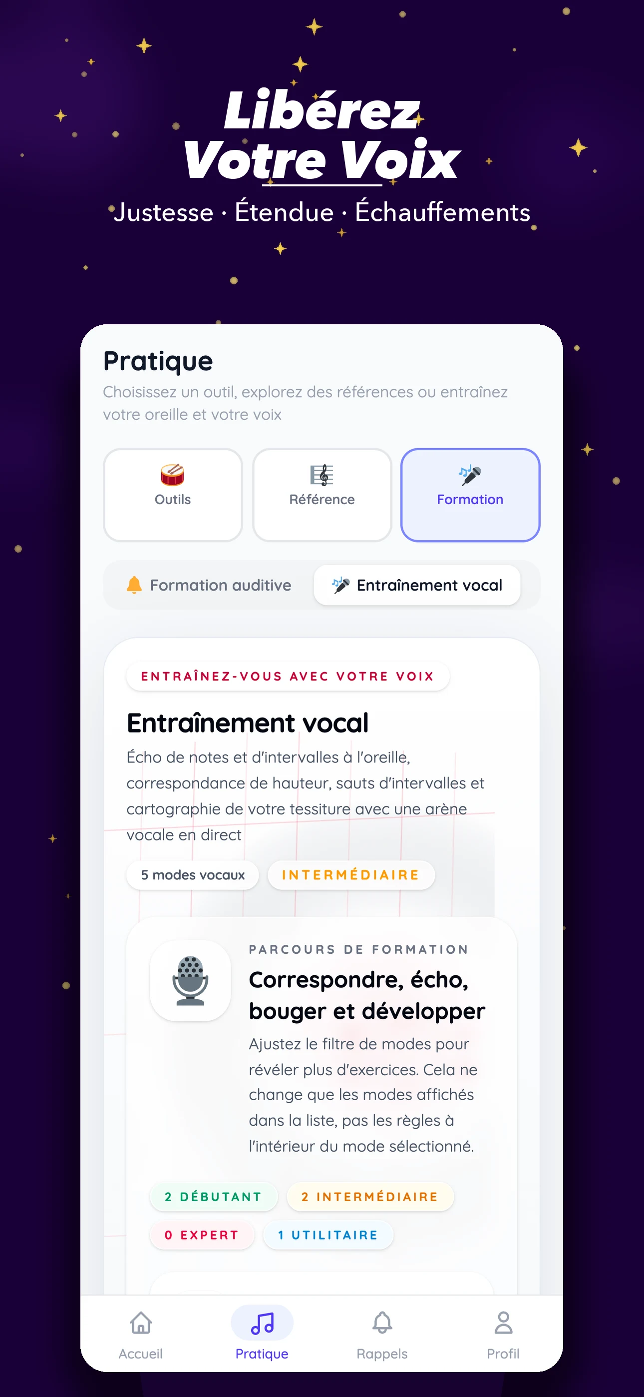 Entraînement vocal